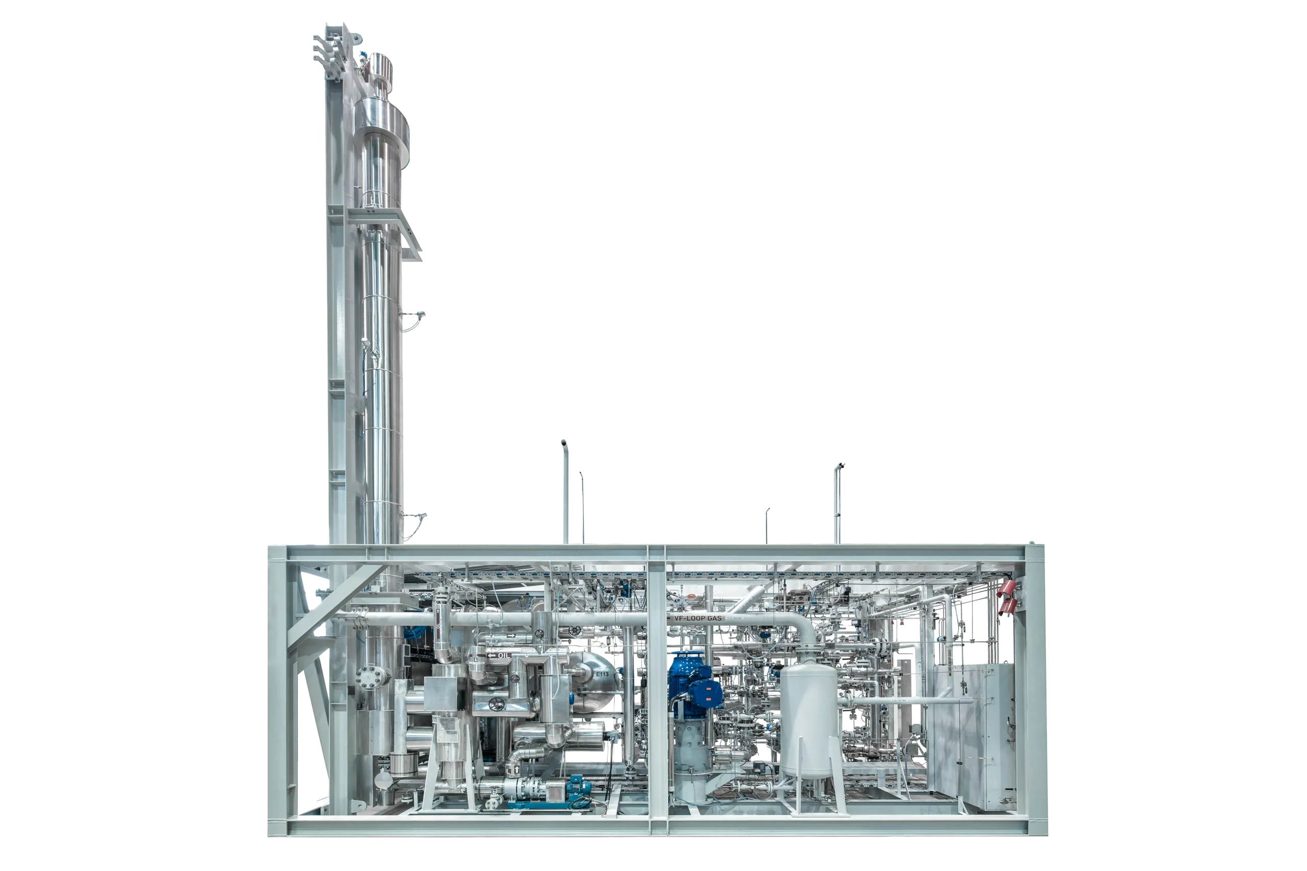 Methanol-Skid von DWE in der Fertigungshalle in Deggendorf